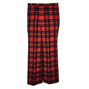 Vintage Pendleton Late 70s 100% Wool‎ lined Red Tartan Plaid Pants Size 14 EUC